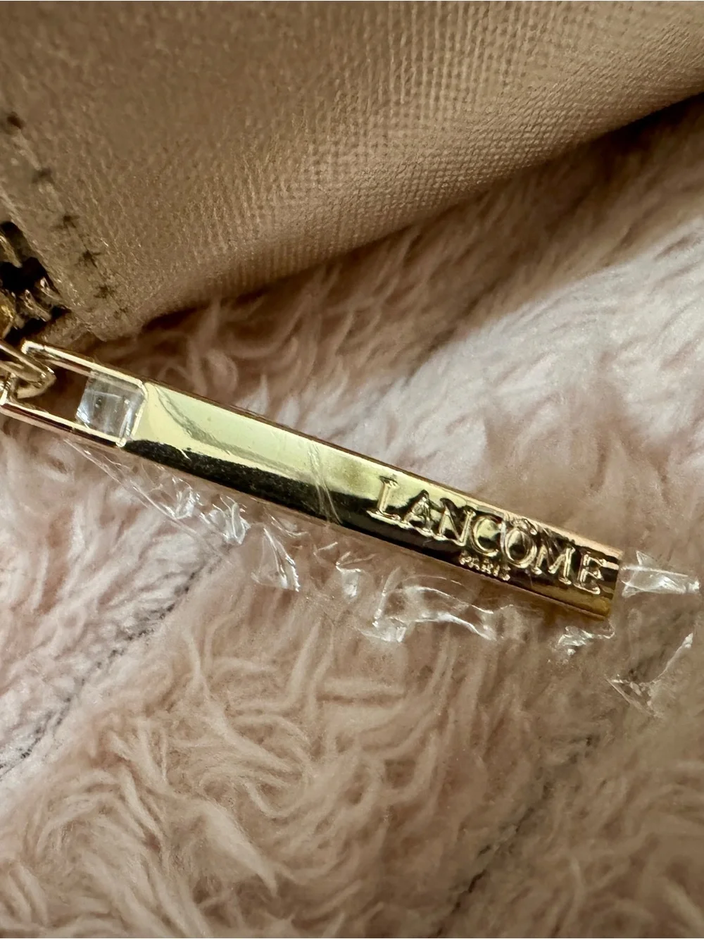 Lancome Metallic Rose-Embossed Carry Bag